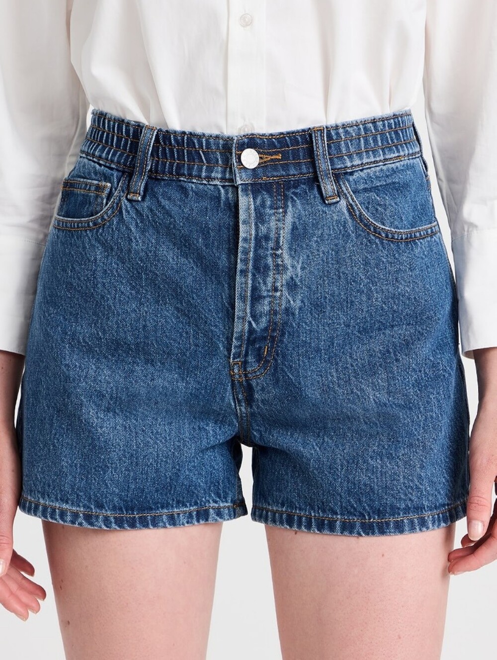Still Here Ames Denim Jean Shorts Classic Blue